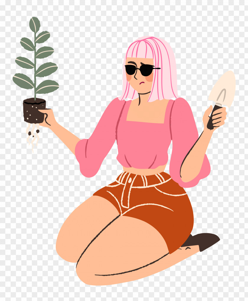 Planting Woman Garden PNG