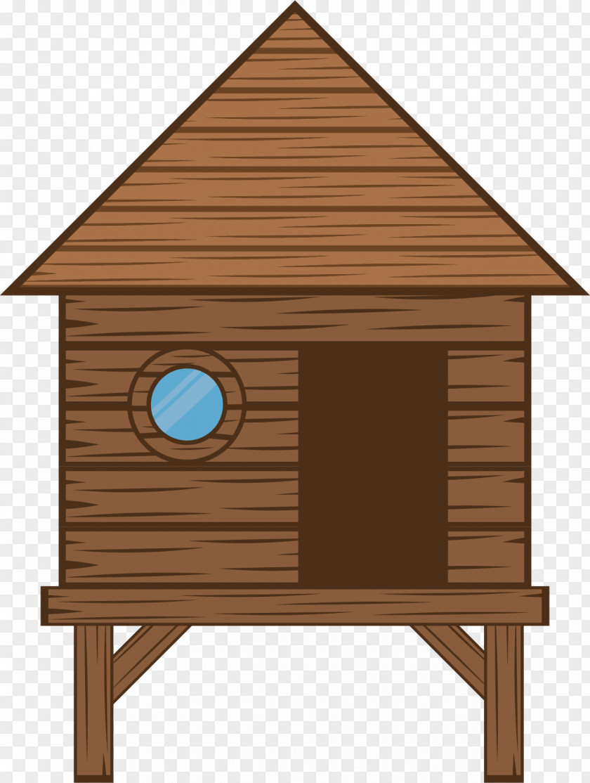 Simple Log Cabin Cartoon PNG