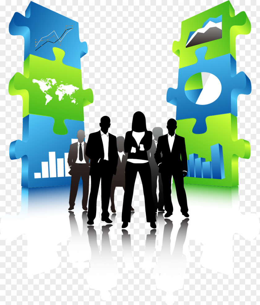 Business People Silhouette Material Puzz 3D Jigsaw Puzzle PNG