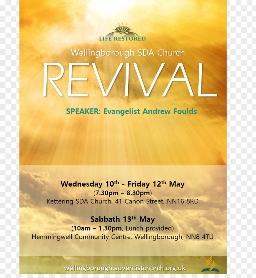 Revival Day Seventh-day Adventist Church Flyer Wellingborough Photograph Image PNG