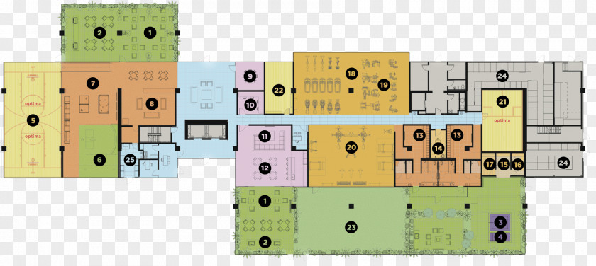 Skydeck Rooftop 7160 Optima Kierland Floor Plan East Boulevard Interior Design Services PNG