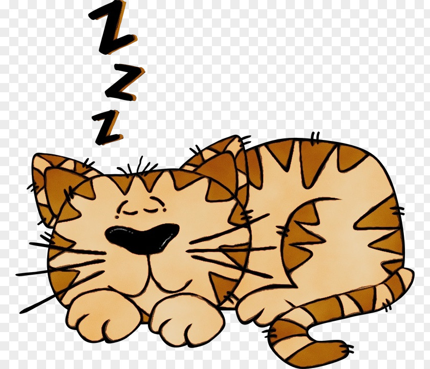 Animal Figure Wildlife Cat Sleep Cartoon Silhouette Line Art PNG