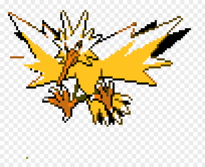 Pixel Art Zapdos Pokémon FireRed And LeafGreen X Y Moltres Articuno PNG
