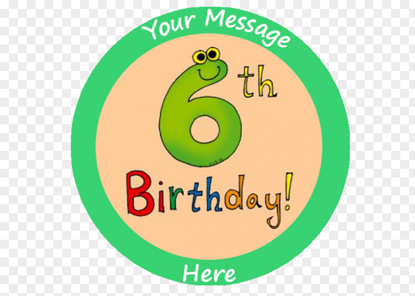6th Birthday Cake Greeting & Note Cards Wish PNG