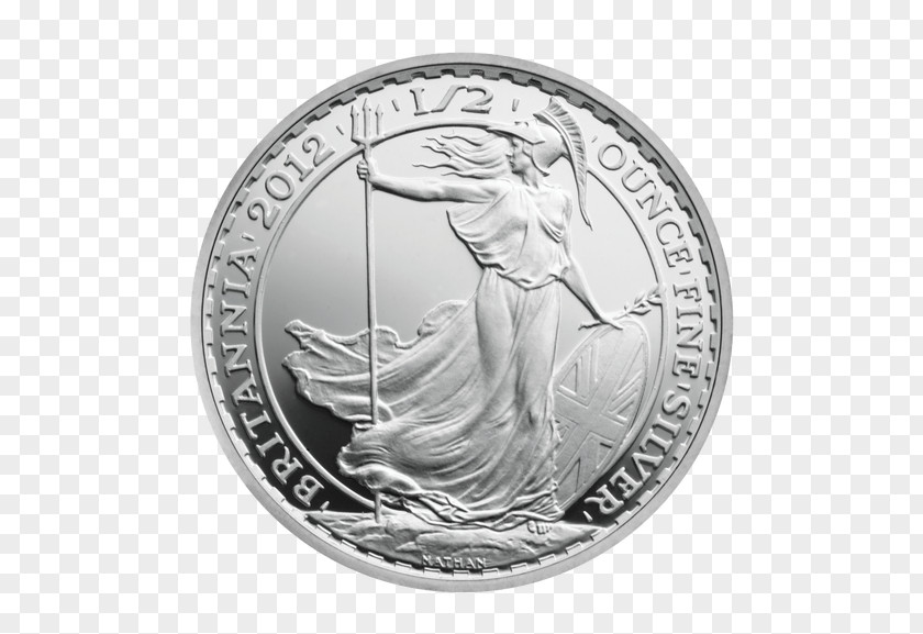 Coin United Kingdom Silver Britannia Pound Sterling PNG