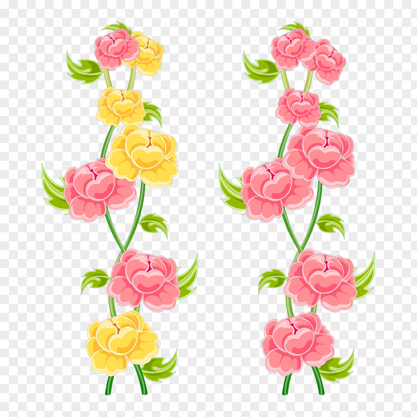 Vector Yellow Red Flowers Wound Butterfly Flower Euclidean Clip Art PNG