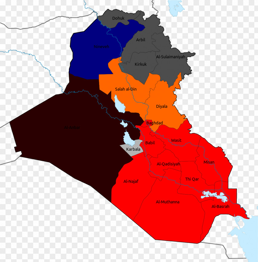 Iraq Iraqi Civil War Vector Map PNG