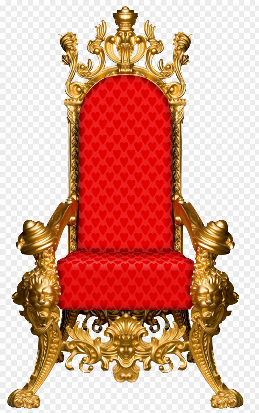 Fairy Tale Throne Chair Red Gold Furniture PNG