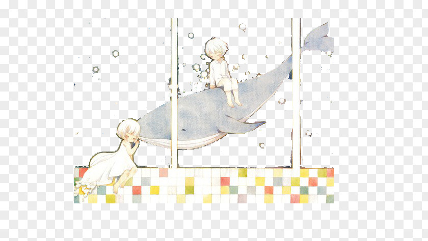 Innocence Riding Dolphin Cartoon Illustrator Falling In Love Illustration PNG
