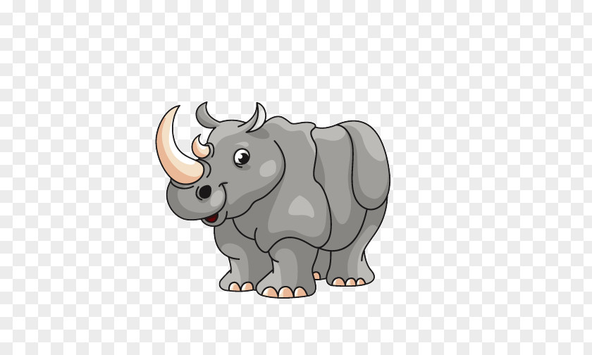 Cartoon Rhino Rhinoceros Illustration PNG