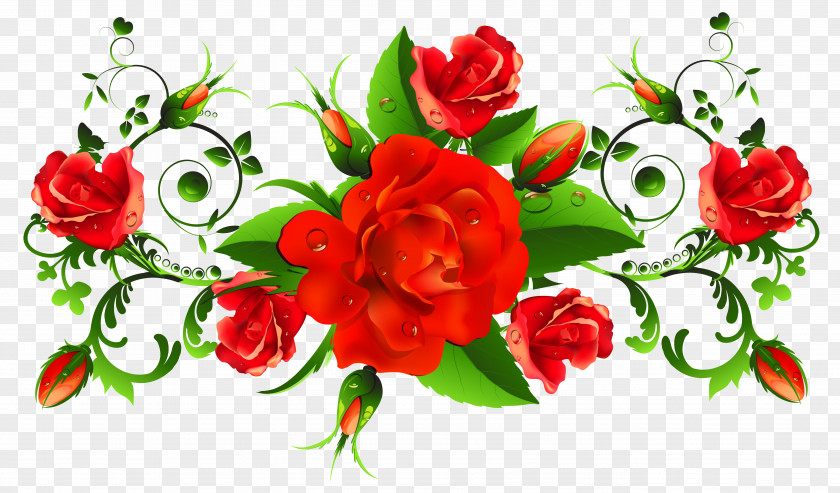 Red Roses Decor PNG Picture International Women's Day Flower Happiness Woman Greeting Card PNG