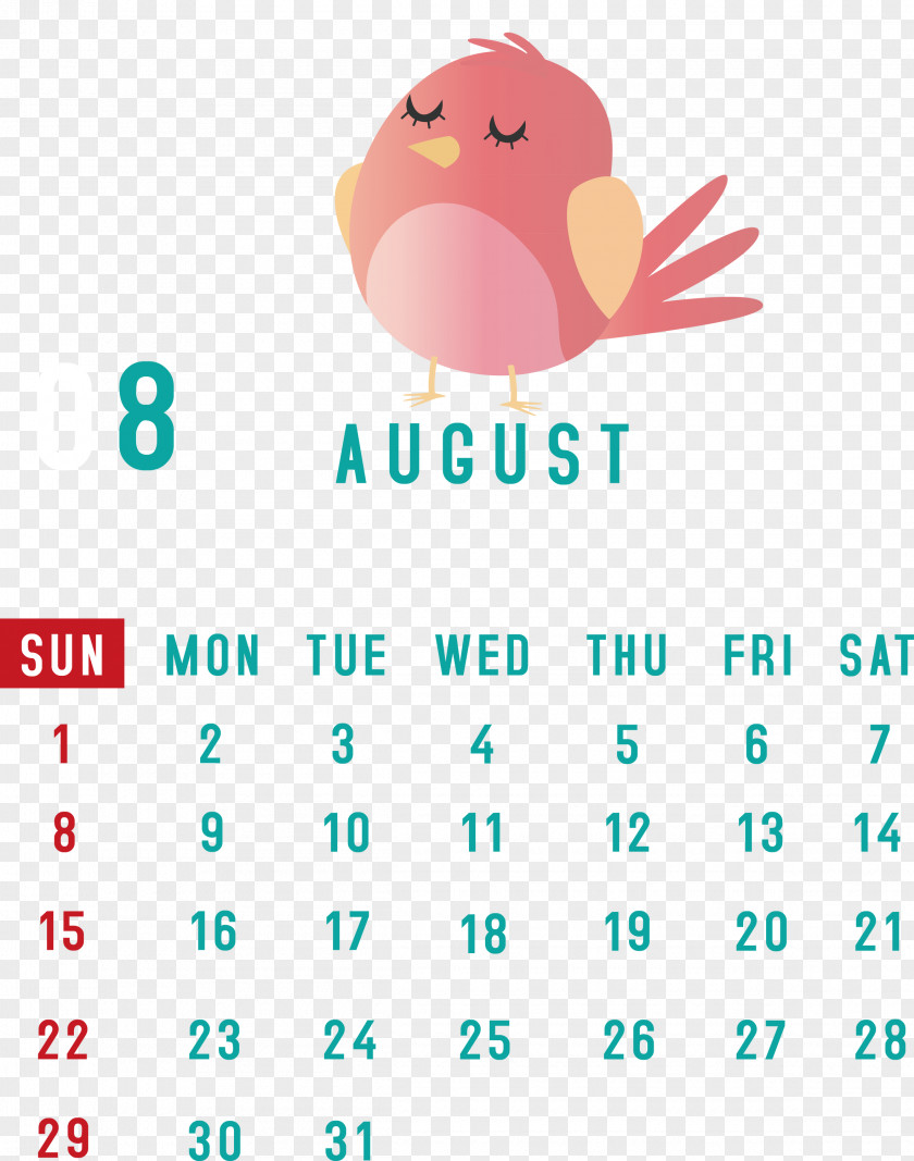 August 2021 Calendar PNG