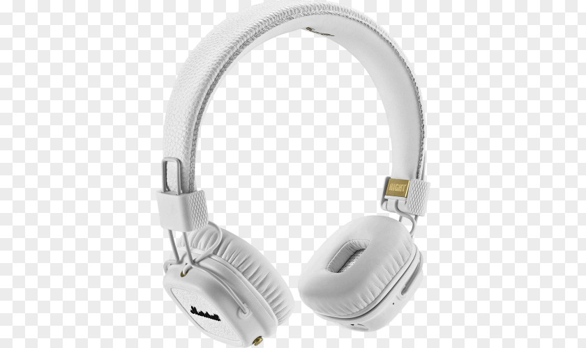 Bluetooth Wireless Headset White Marshall Major II Headphones Amplification Microphone PNG