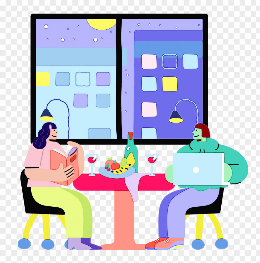 Cartoon Meter Furniture Line Purple PNG