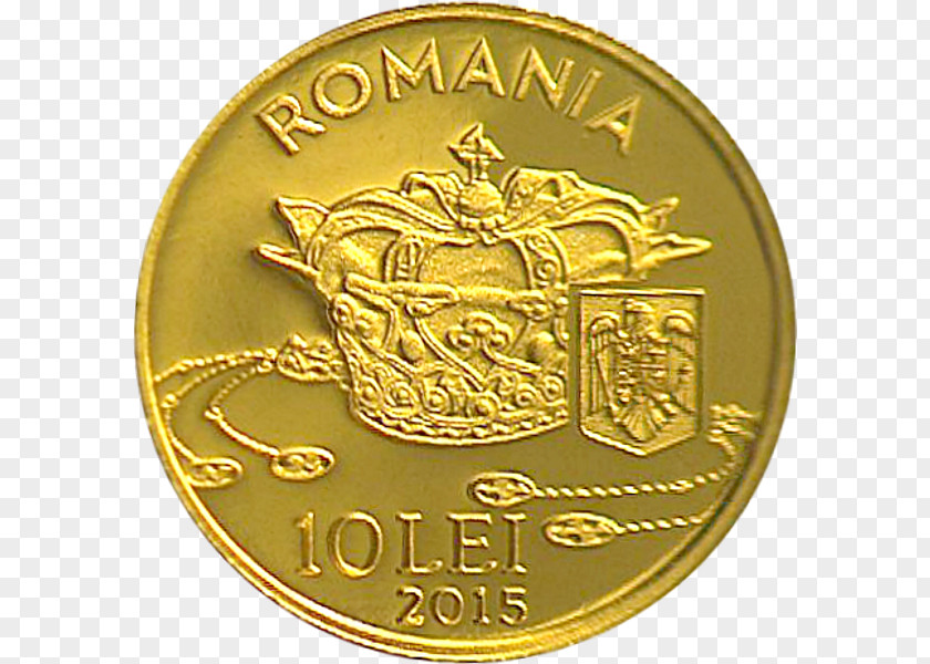 Coin Gold National Bank Of Romania Medal Obverse And Reverse PNG