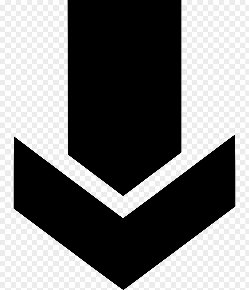 M Line FontDown Arrow Logo Angle Black & White PNG