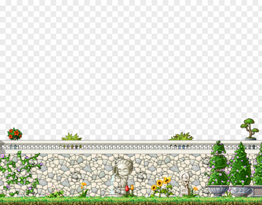 Castle Balcony Garden Flower Shrub Tree Land Lot PNG