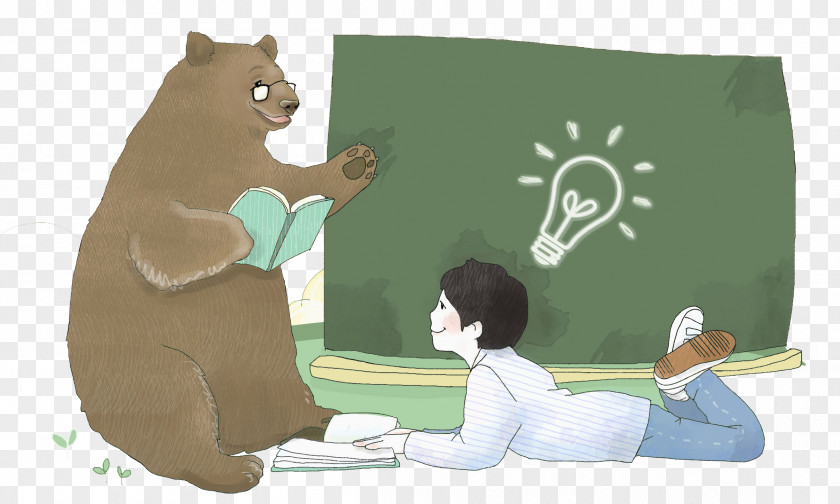 Little Bear Lectures Cat Blackboard Seminar PNG