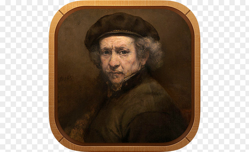 Painting Rembrandt The Night Watch Self-Portrait With Beret And Turned-Up Collar PNG