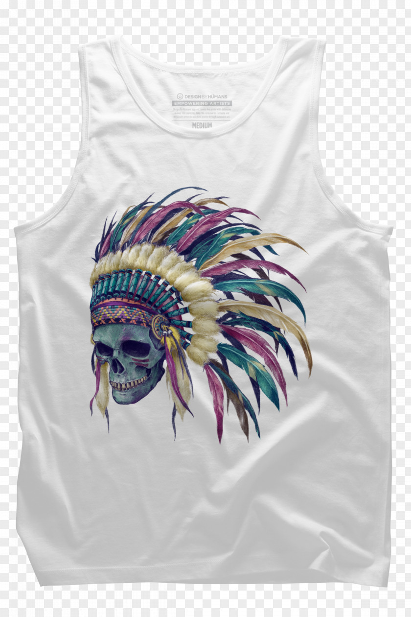 Indian Headdress T-shirt Top Calavera Sleeve PNG