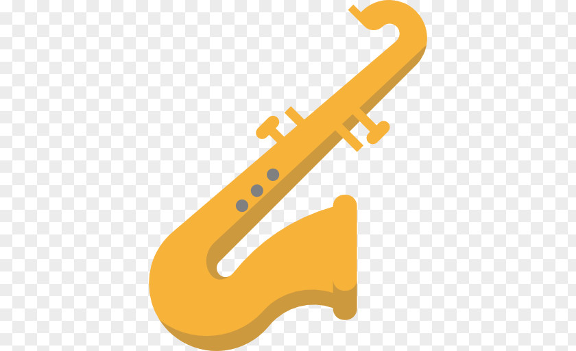 Yellow Instrument Saxophone Musical Icon PNG