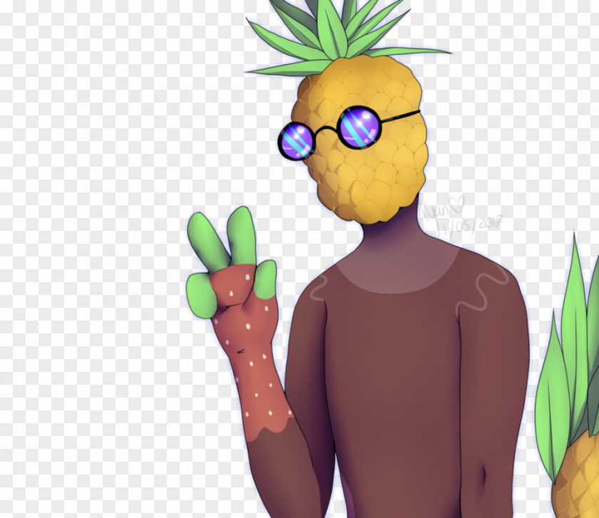 Pineapple Straw Finger Flowering Plant Character Clip Art PNG