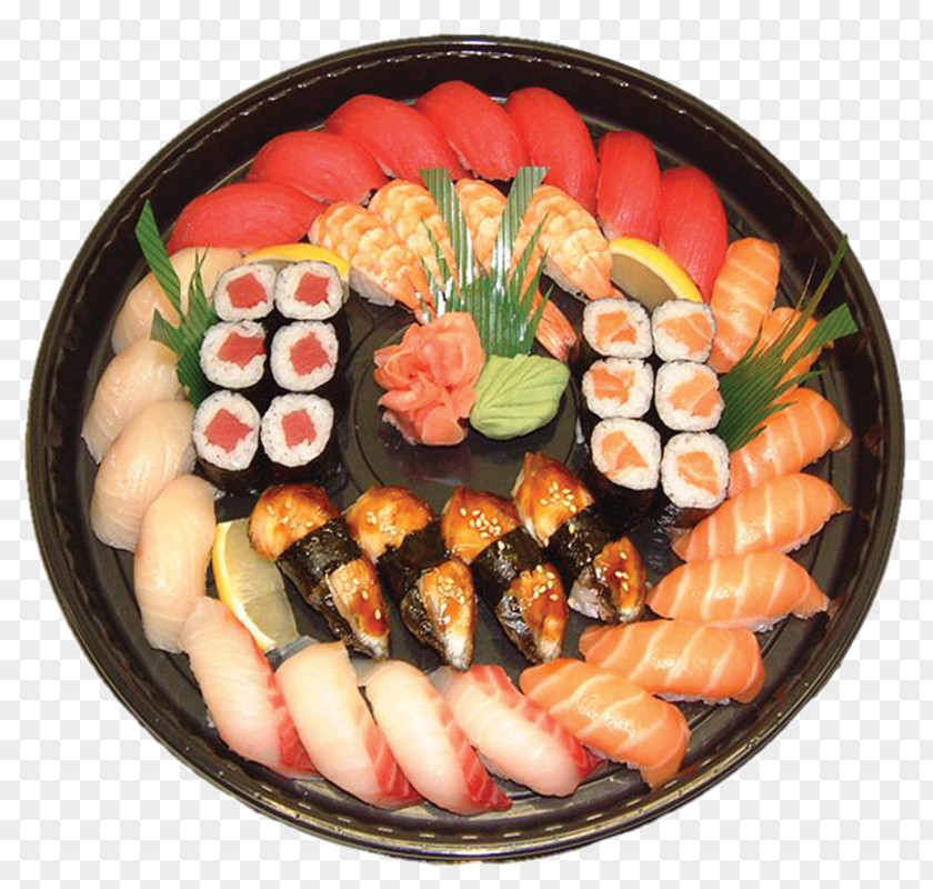 Seafood Platter Sushi Asian Cuisine Japanese Onigiri Food PNG
