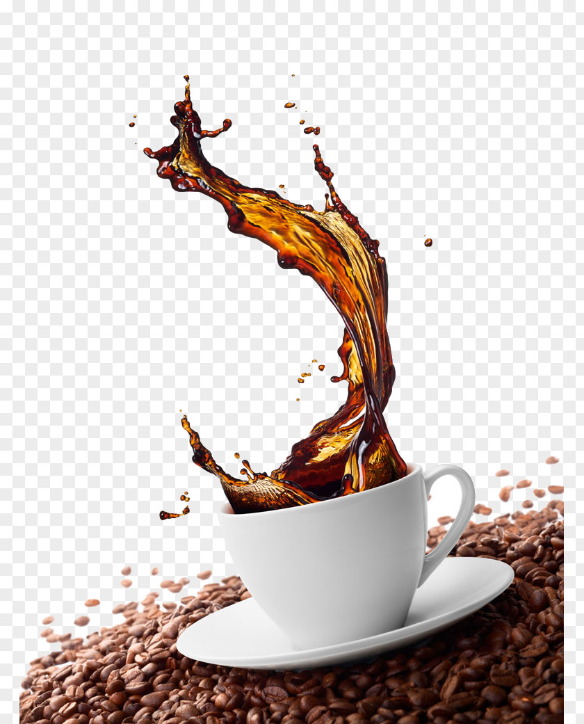 Coffee Splash Effect Green Cappuccino Cafe Bean PNG