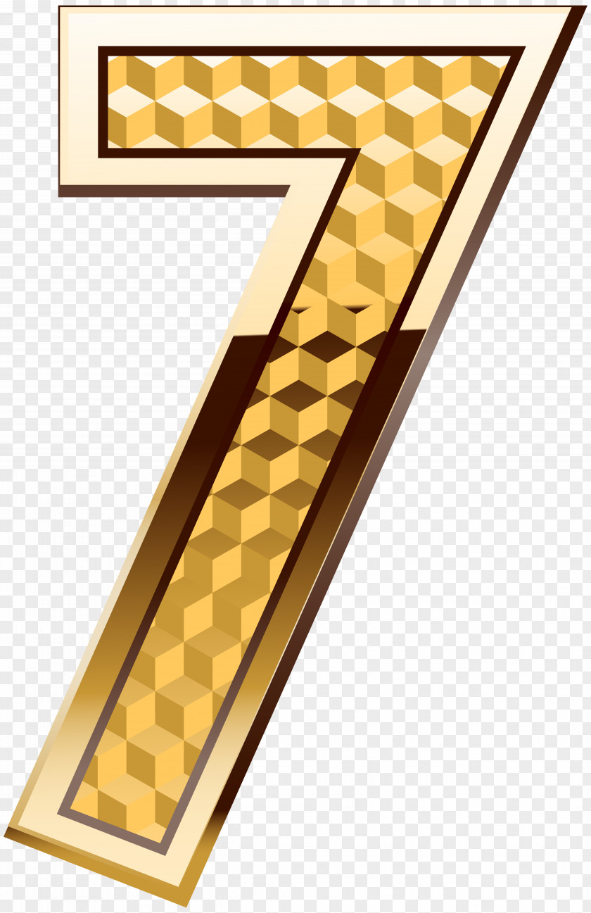 Gold Number Seven Clip Art Image Mario Kart 8 PNG