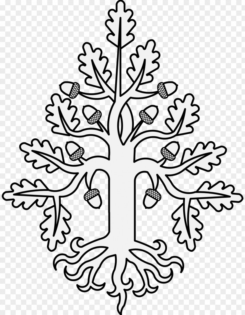 Oak Tree Heraldry Art Drawing PNG