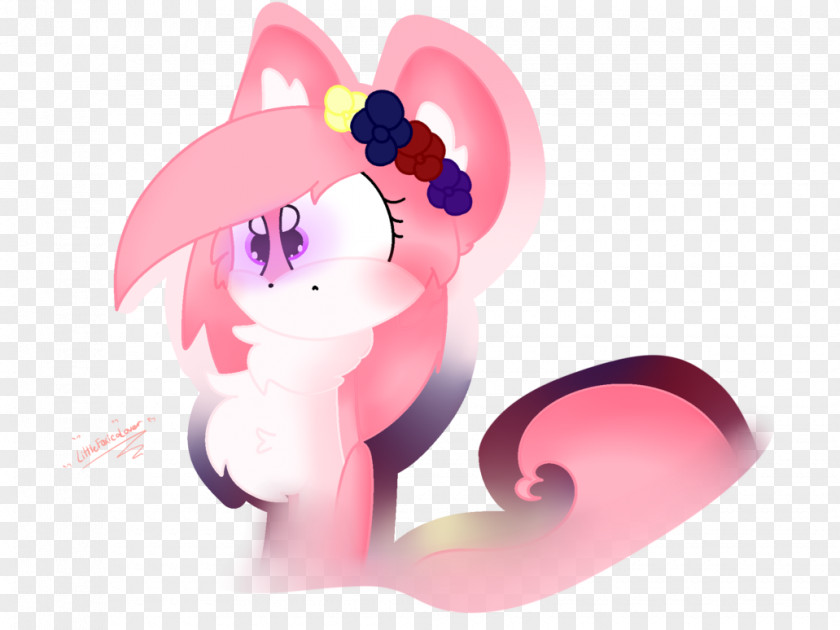 Little Fox Figurine Pink M Cartoon Character Fiction PNG