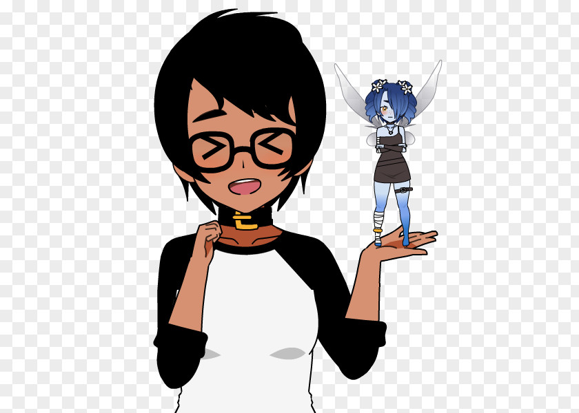 Microphone Cartoon Black Hair Character PNG