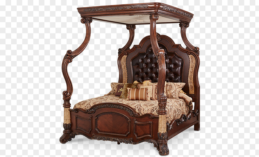 Table Bedside Tables Canopy Bed Bedroom PNG