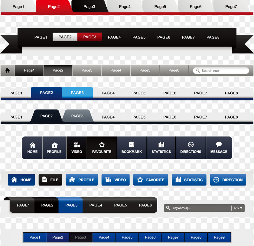 Web Design Elements Navigation Bar Menu Website PNG