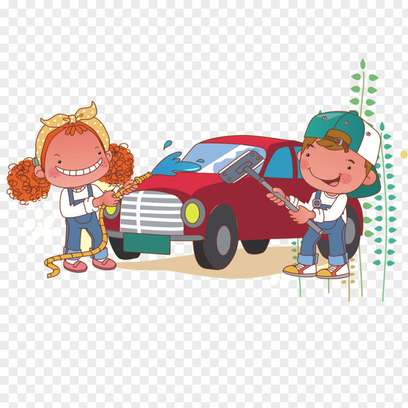 Car Wash For Men And Women Cartoon PNG