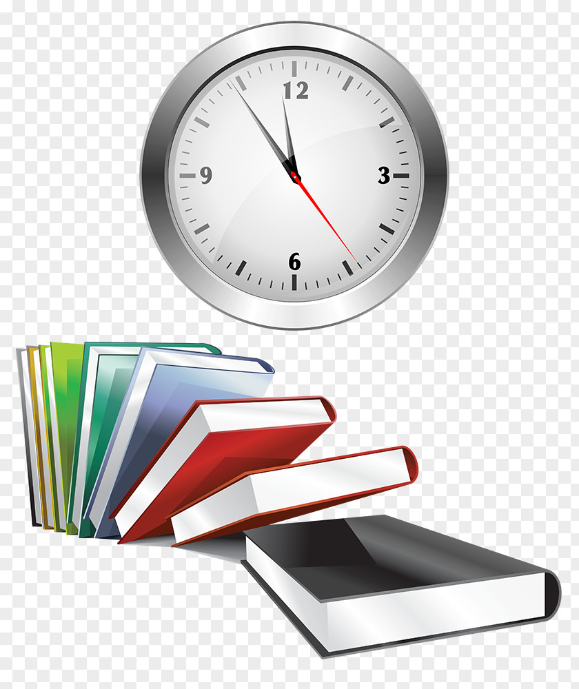 Circular Wall Clock And A Pile Of Books The Elephant Chasers Daughter Book Illustration PNG