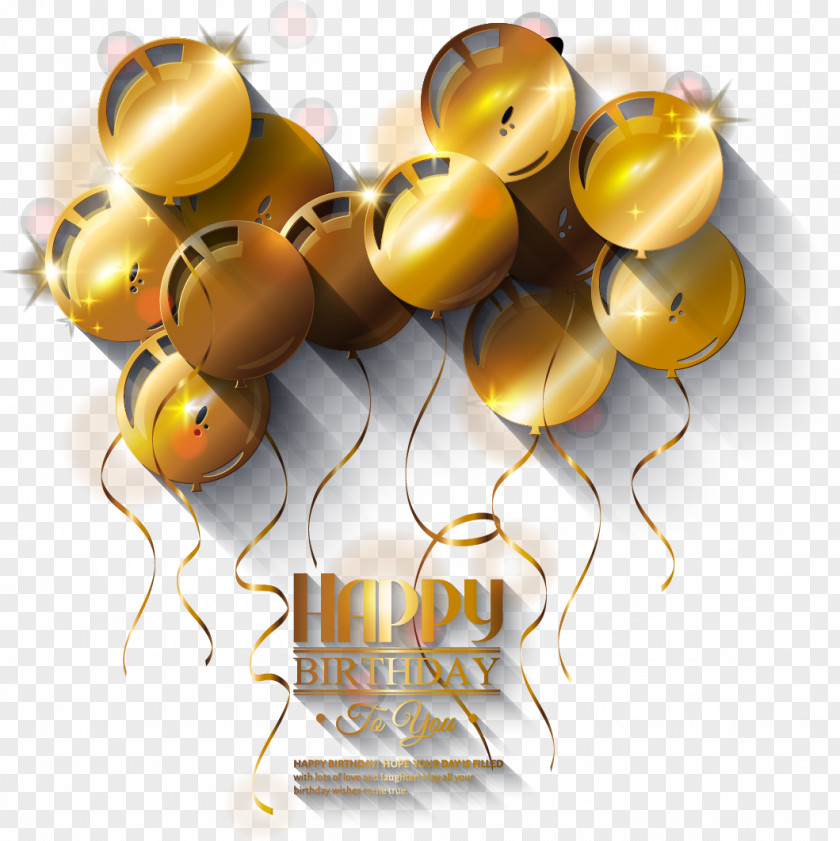 Golden Birthday Vector Graphics Image Design Police Vectorielle PNG