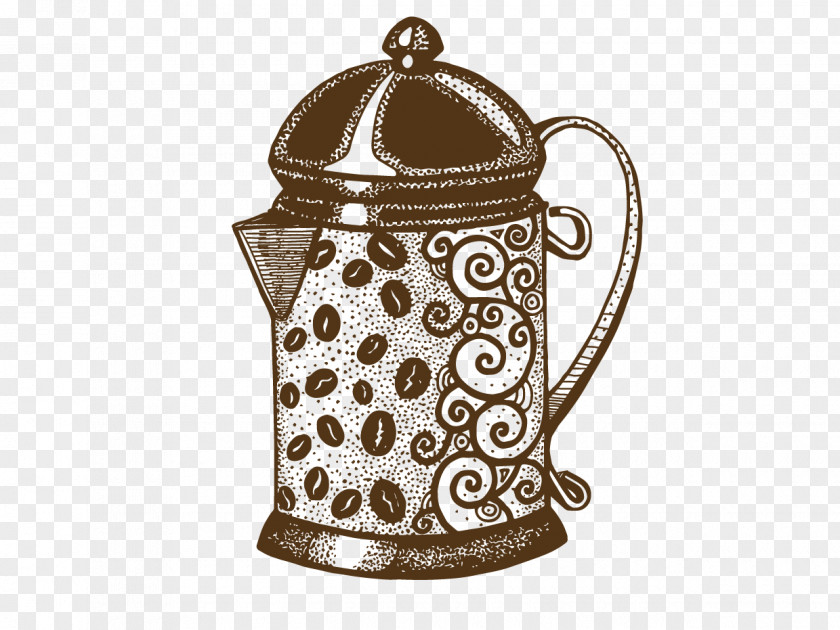 Cartoon Painted Coffee Machine Coffeemaker Dallah PNG
