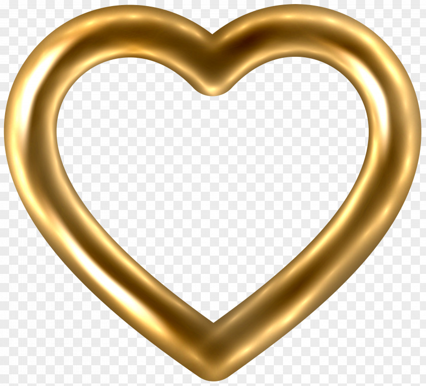 Transparent Gold Heart Clip Art Image PNG