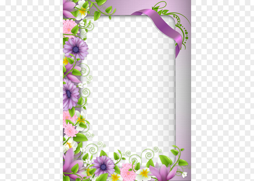 Purple Flowers Border Borders And Frames Picture Frame Clip Art PNG
