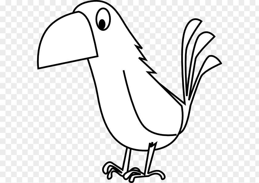 Cartoon Parrot Drawing Black And White Clip Art PNG