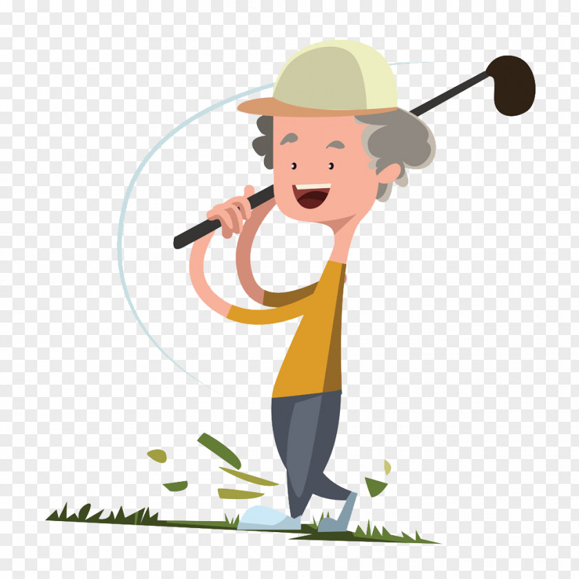 Golfing Grandfather Cartoon Golf Royalty-free Illustration PNG