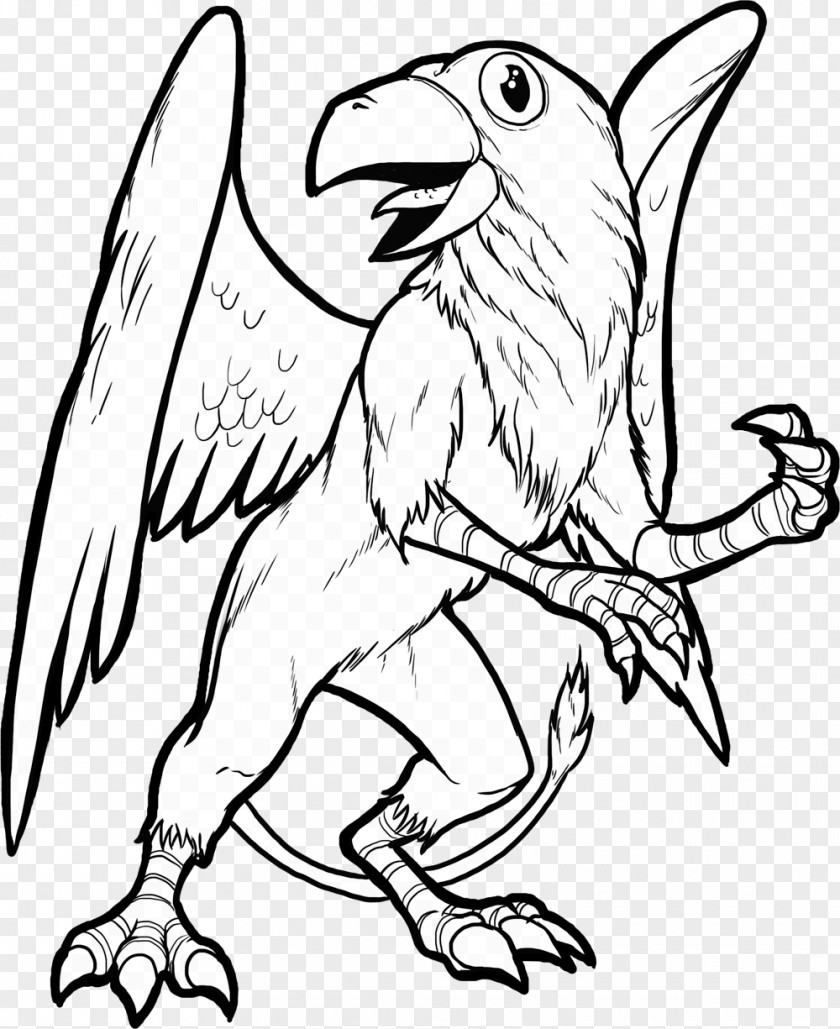 Griffon Beak Line Art Character Fiction PNG