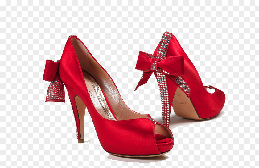 Female Shoes HD Shoe Bride Red High-heeled Footwear Wedding PNG