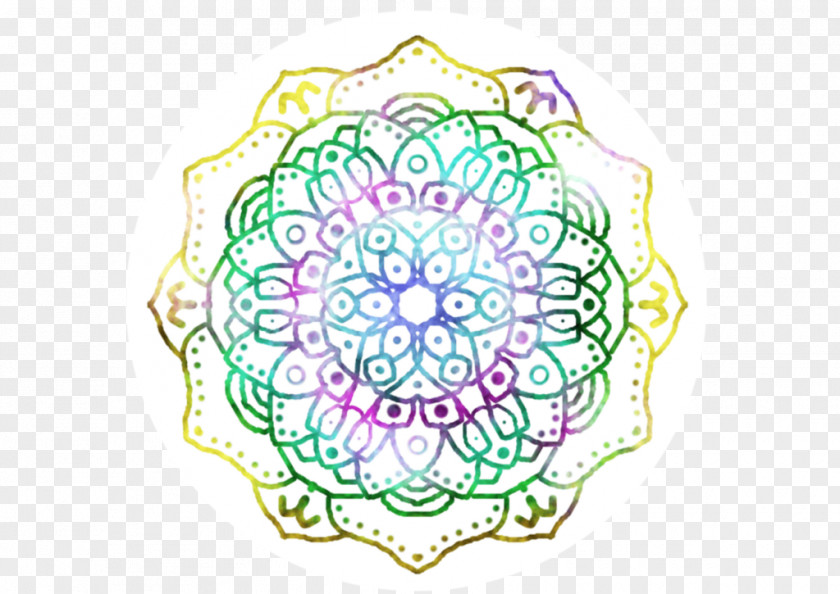 Mandala/ Circle Green Point Flower PNG