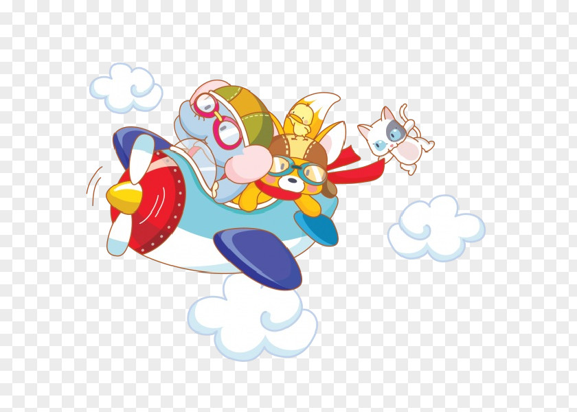 Airplane Child Funny Animal Clip Art PNG