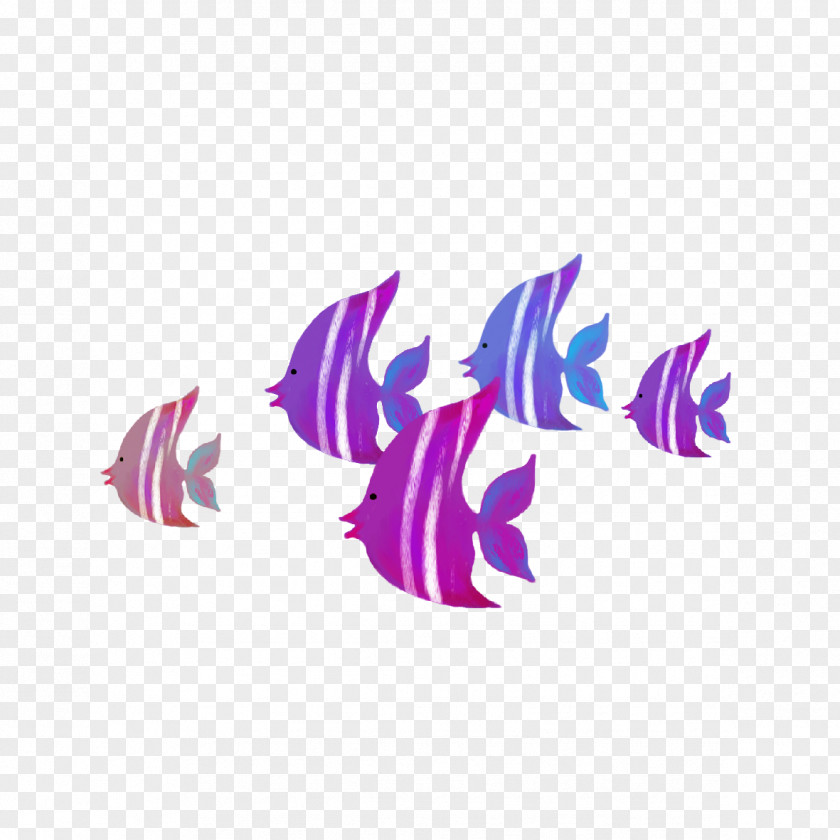 Purple Cartoon Fish PNG