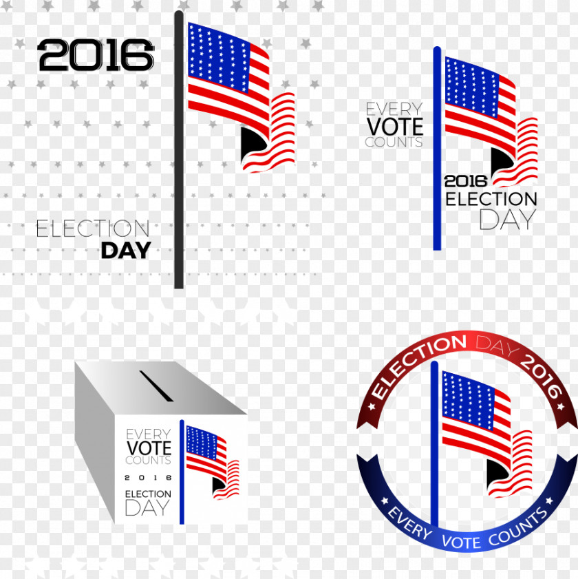 Vector American Flag And Ballot Box United States PNG
