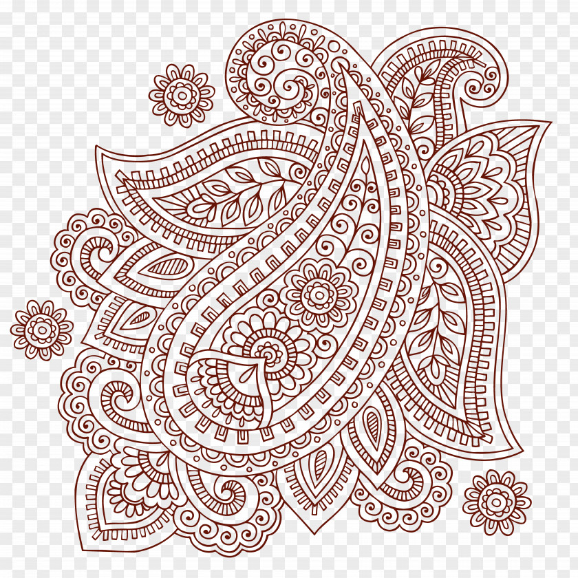 Simple Ham Pattern Shading Vector Material Paisley Mehndi Doodle Clip Art PNG