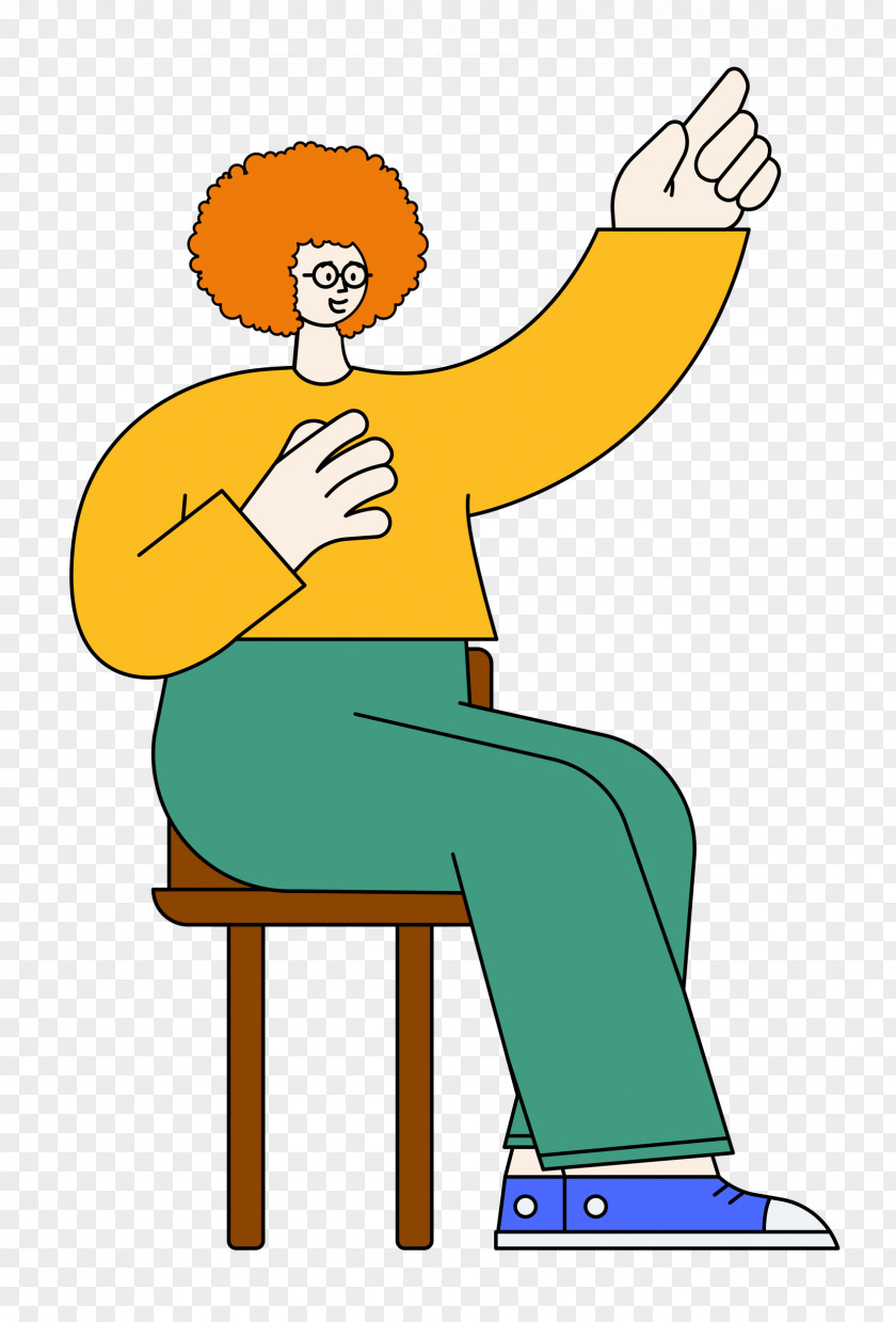 Cartoon Sitting Chair Meter Yellow PNG